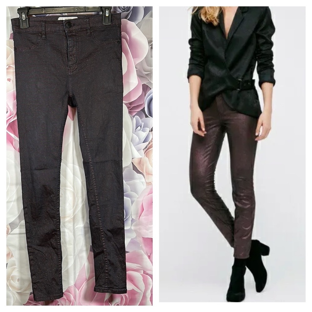 Free People Skinny Pants - Dark Brown